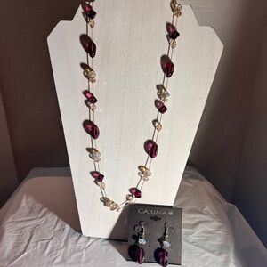 Purple and Gold Women's Jewelry Set
